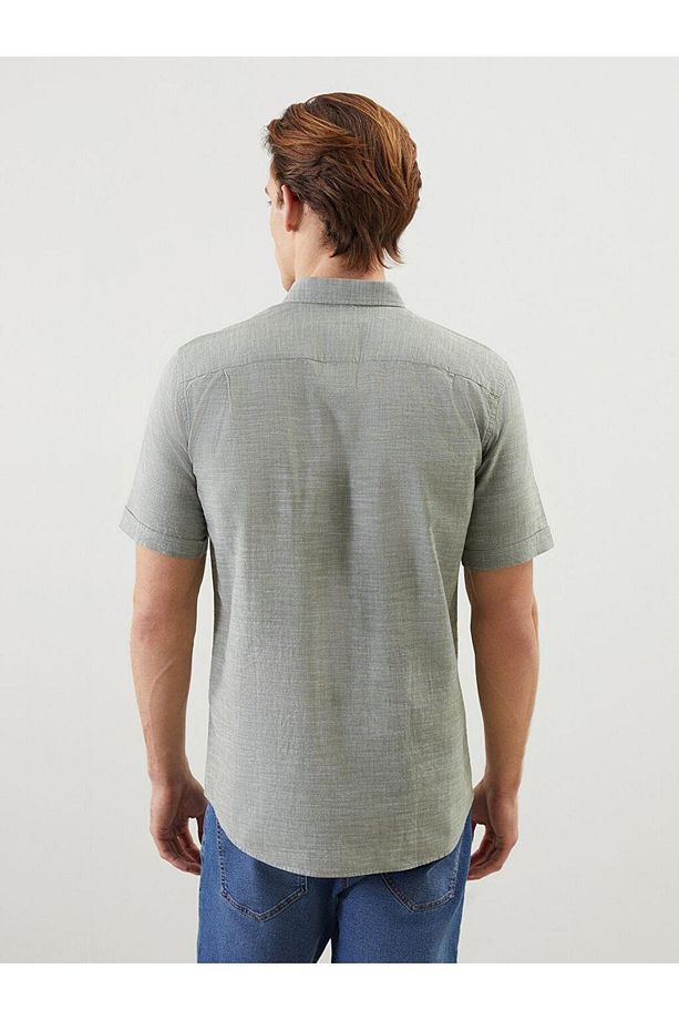 LCWAIKIKI Classic Regular Fit Kısa Kollu Poplin Erkek Gömlek - 4