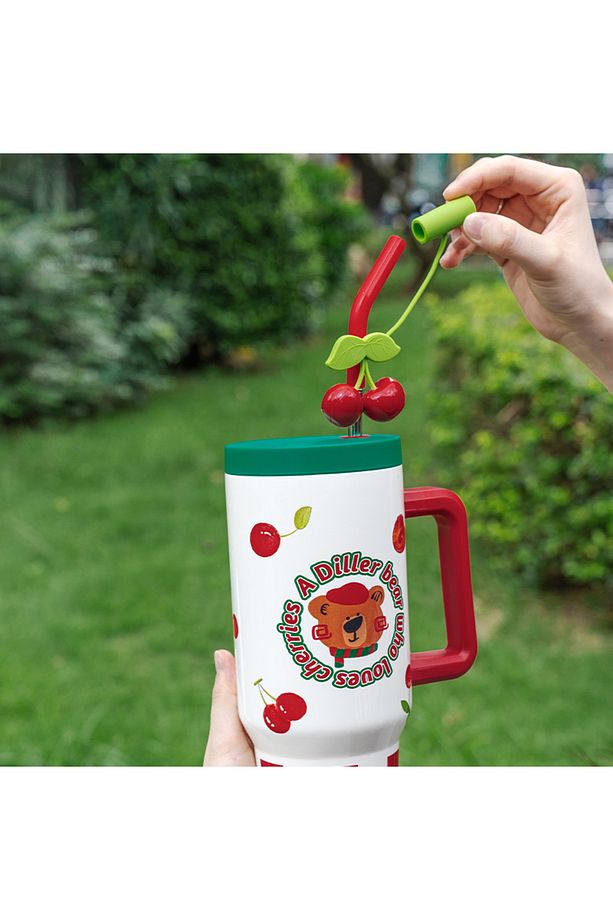 A Bear Pipetli Yalıtımlı Kahve Kupası 1200ml 12 Saate Kadar Sıcak/Soğuk Bardak Gövdeli Termos - 3
