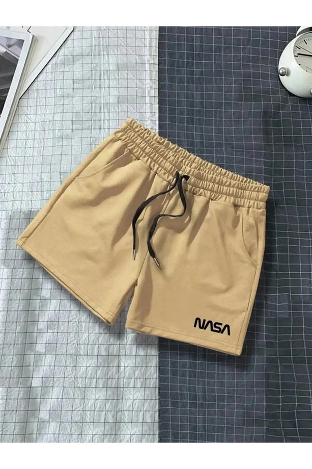 Unisex Nasa Baskılı Basic Şort - 1