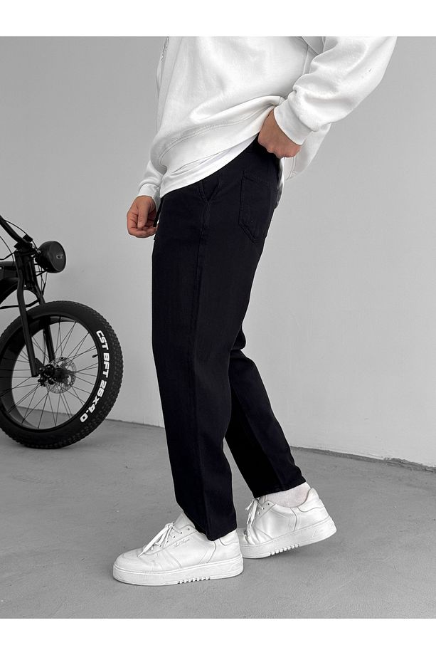 Siyah Dokulu Basic Pamuk Pantolon RES-1077 - 4