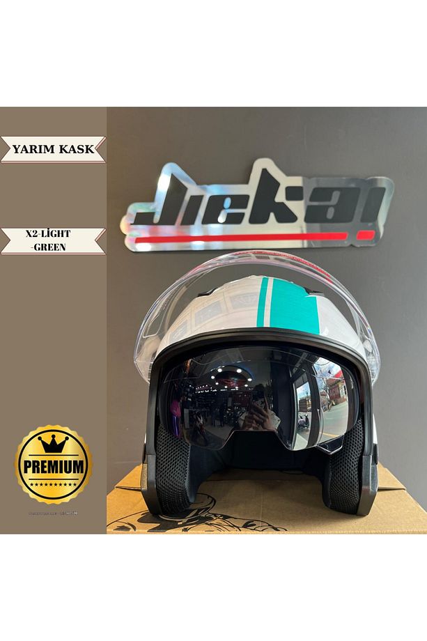 JİEKAİ YARIM KASK X-2 GÜNEŞ VİZÖRLÜ - 4