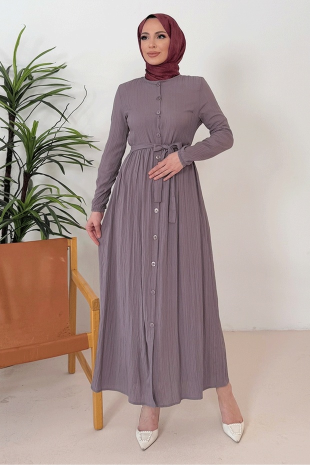 Esnel Belted Dress 1366 - Stone
