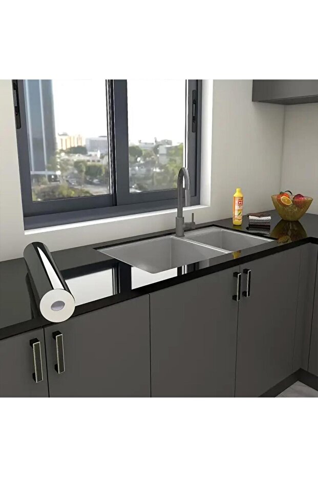 Refrigerator and Kitchen Coating Glossy Foil Black 120 x 200cm