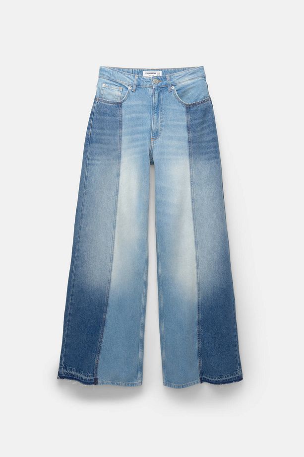 Geniş paça kırkyama jean - 8