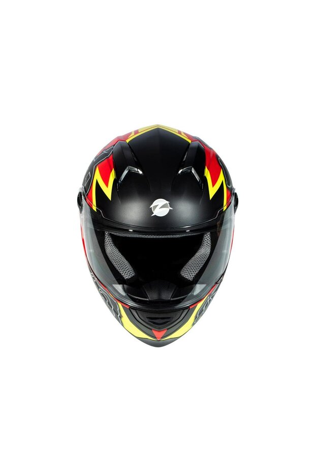 ZS-811A AL31 Matt Red Fluo Yellow Kapalı Kask - 4