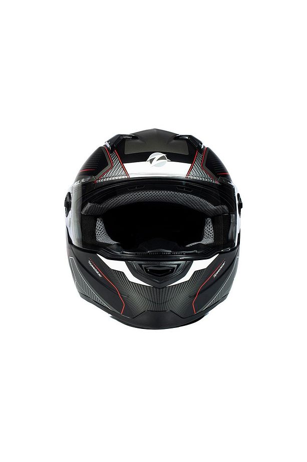 ZS-811A AL6 Matt Black White Red Kapalı Kask - 3
