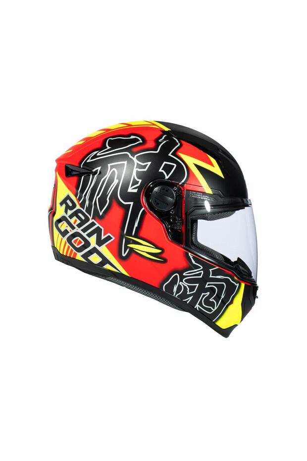 ZS-811A AL31 Matt Red Fluo Yellow Kapalı Kask - 1