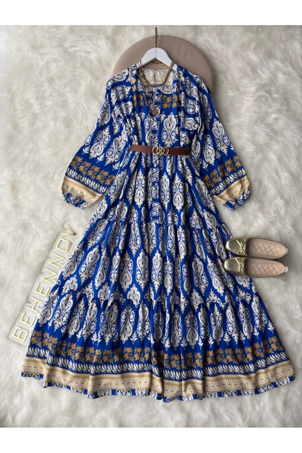 GOLD DRESS BLUE