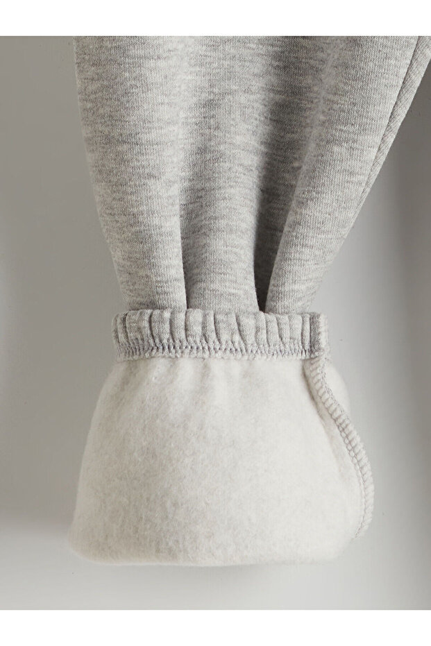 Gri Beli Lastikli Kız Çocuk Jogger Eşofman Alt 2'li - 5