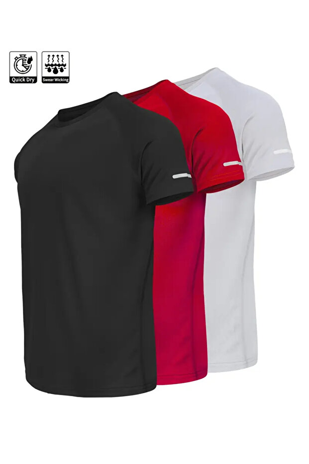 3-Pack Quick-Drying Athletic Technical Performance Sports T-shirt