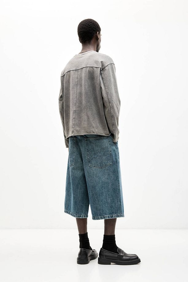 Süper baggy jean şort - 6