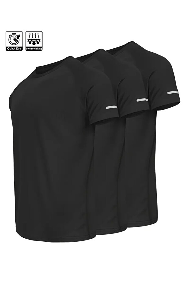 3-Pack Quick-Drying Athletic Technical Performance Sports T-shirt