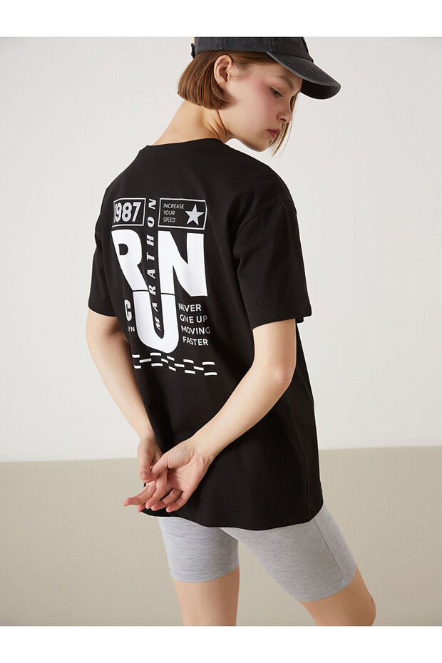 Xside Active Crew Neck Printed Oversize Women's T-Shirt (S5)