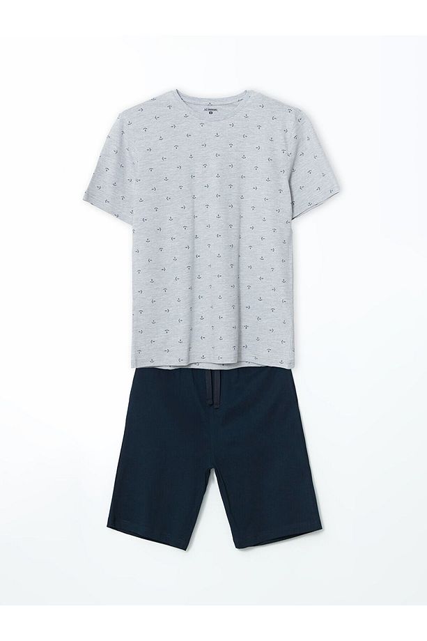 Standart Kalıp Erkek Şortlu Pijama Takımı - 1