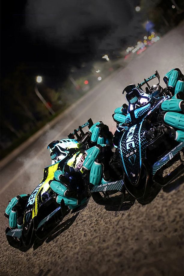 Light Spray Racing Car 2.4ghz Arkası Işık Ve Buhar Efektli Uzaktan Kumandalı Yarış Arabası 36cm Sarı - 7