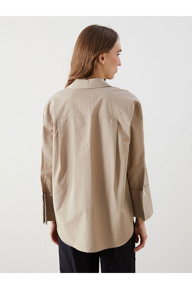 Oversize Poplin Kadın Gömlek Tunik - 4