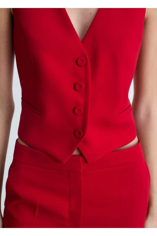 Düğmeli takım yelek - 6