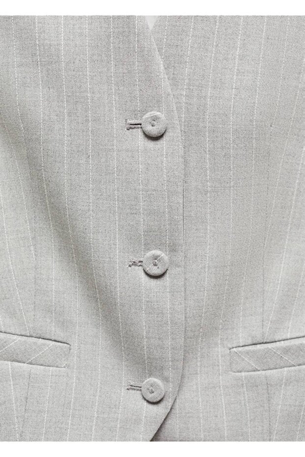 İnce çizgili yelek - 6