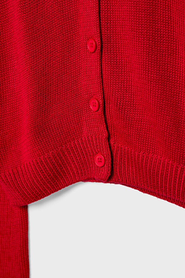 Düğmeli triko hırka - 7