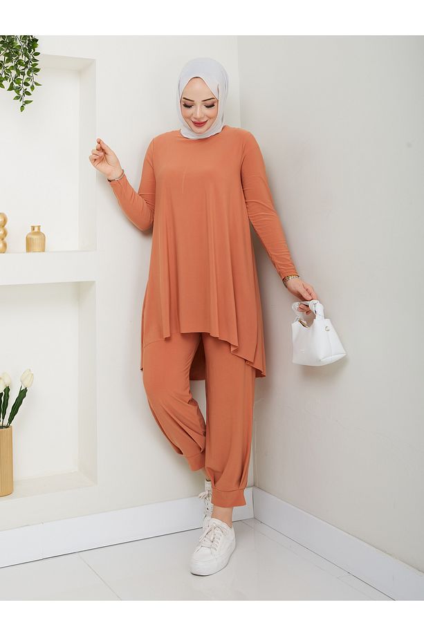 En Güzel Renkleriyle Sandy Şalvar Detaylı Pantolonlu Takımım - 7