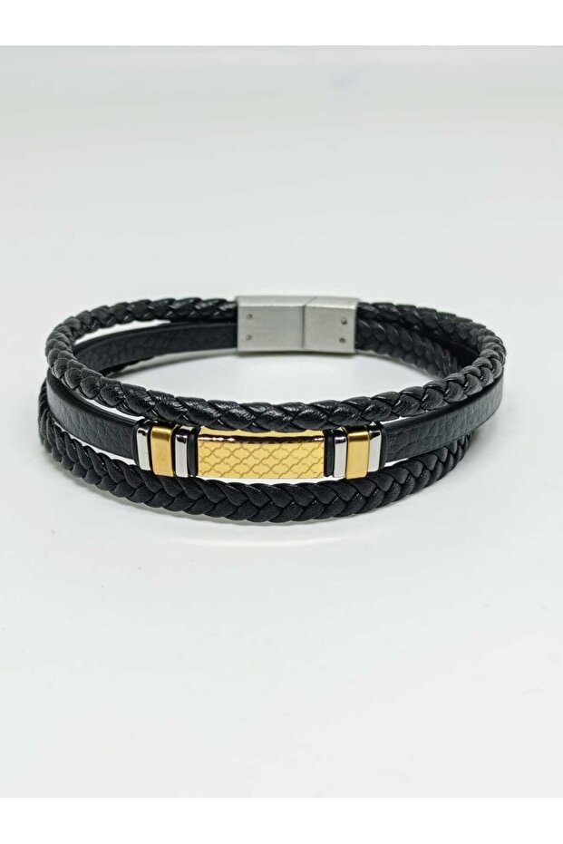 Men's Vegan Surgical Steel Bracelet, Multi Braided Model 20 cm No 11