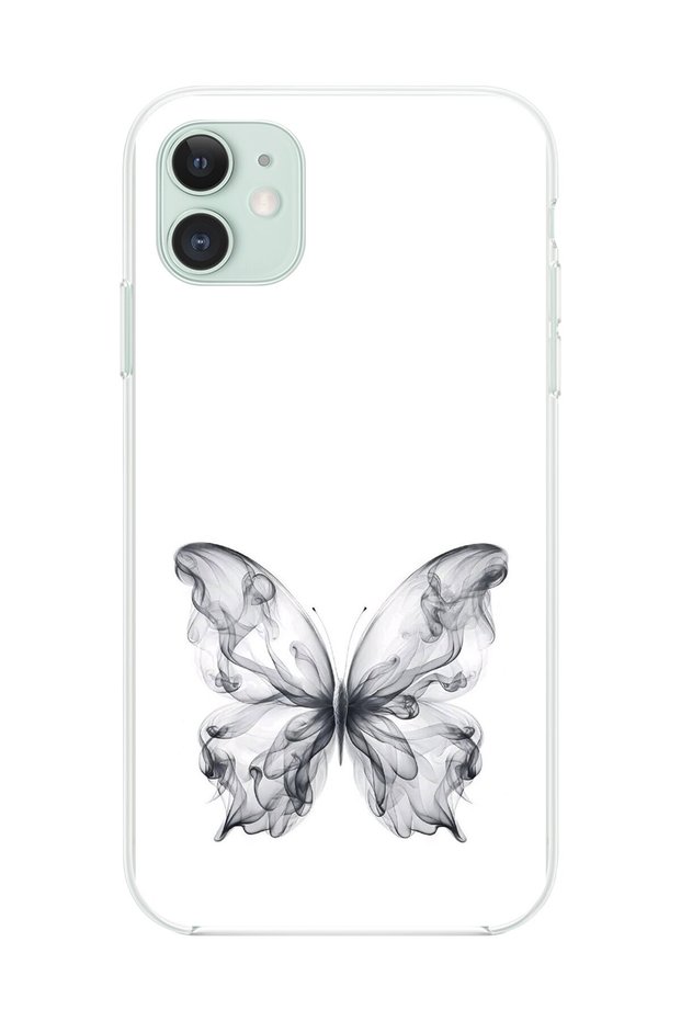 حافظة شفافة متوافقة مع هاتف iPhone 11 بتصميم فراشة سموكي