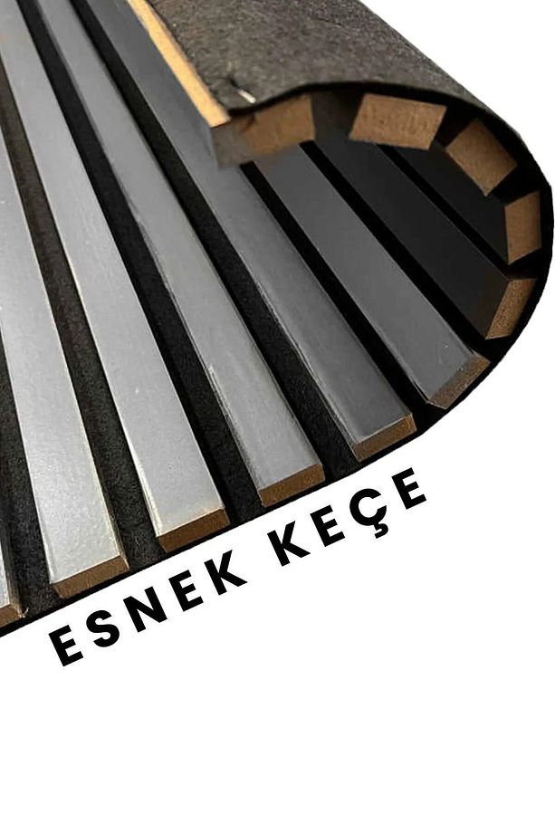 100 x 275 cm Mdf Ahşap Akustik Duvar Paneli Akustik Panel Lambri Panel Antrasit - 3