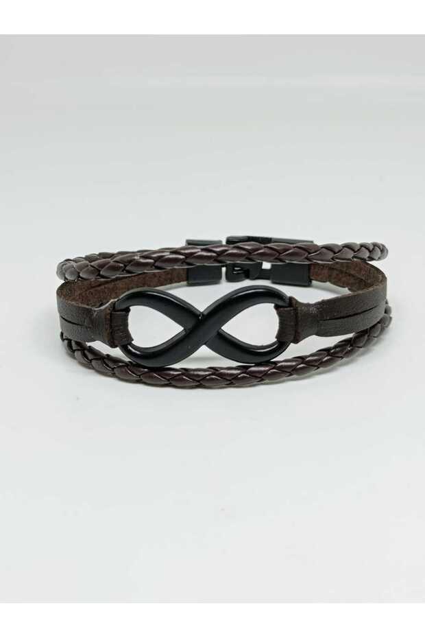 Men's Vegan Bracelet, Braided Modern Design with Infinity Figure, 20 cm No 19