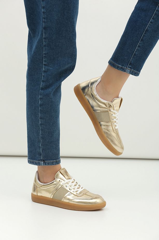 Parlak Retro Kadın Sneaker Ayakkabı - 1