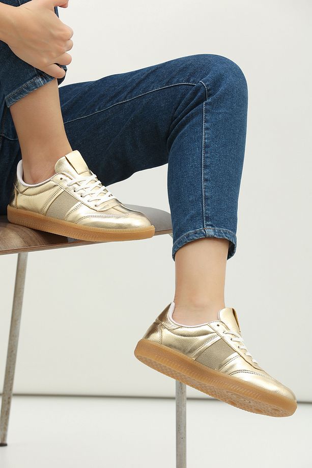 Parlak Retro Kadın Sneaker Ayakkabı - 2