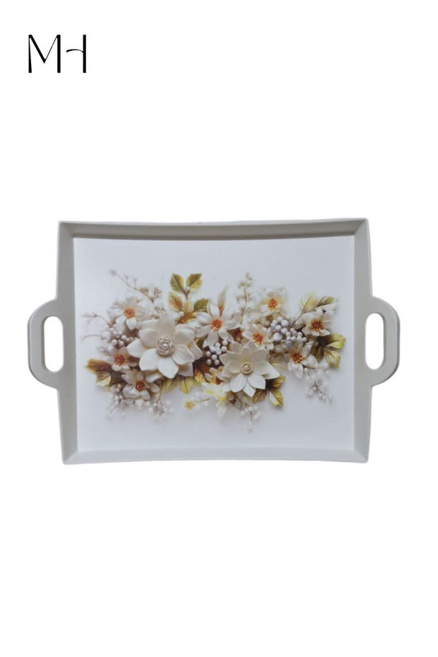 Rectangular Tray with Stylish Pattern and Useful Handles in 40cm X 30cm Sizes - 1