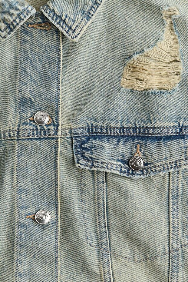 Oversized worn-look denim jacket