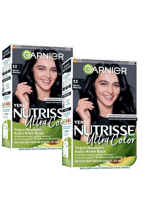Nutrisse Ultra Color Saç Boyası1.1 Gece Mavisi 2 Adet - 1