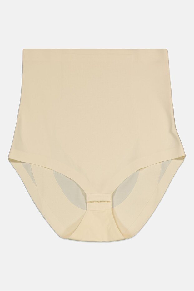Women Solid Pull On Shapewear, Cream - 1