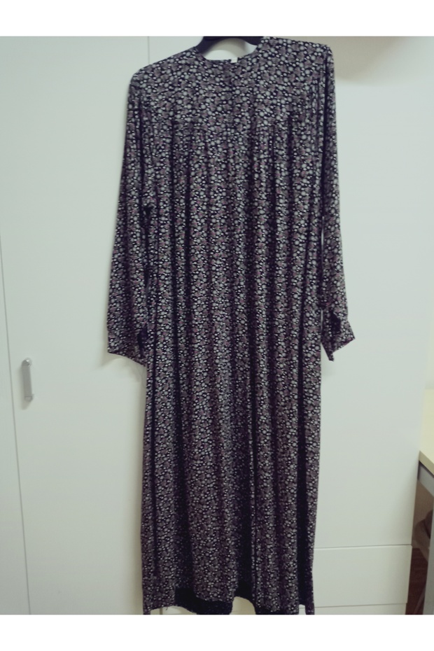 Robadan Long Sleeve 100% Viscose Push Flower Mother Dress, Prayer Dress