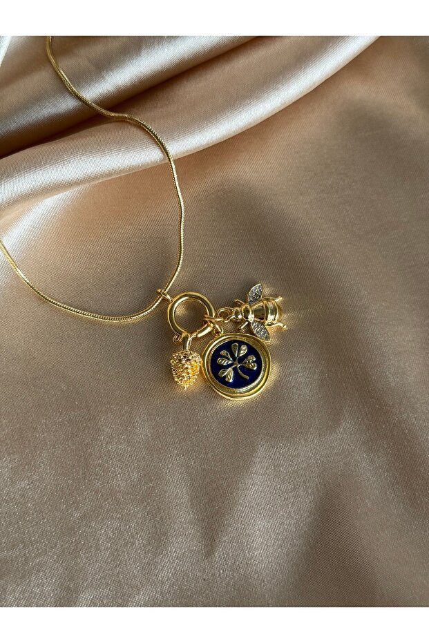 Blue Clover Bee Cone Charm End Piece