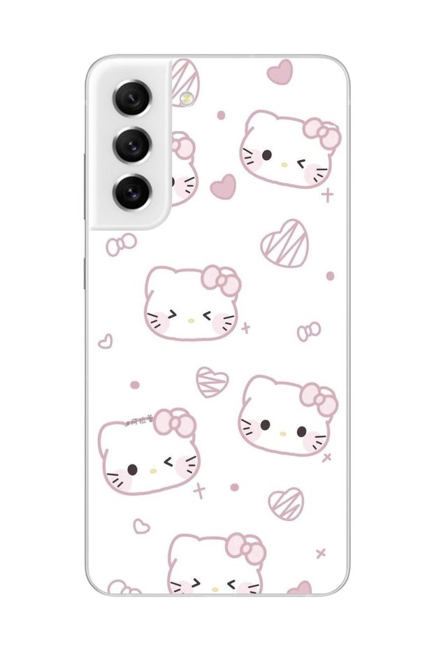 Samsung Galaxy S21 Fe Compatible Transparent Case Hello Kitty Design