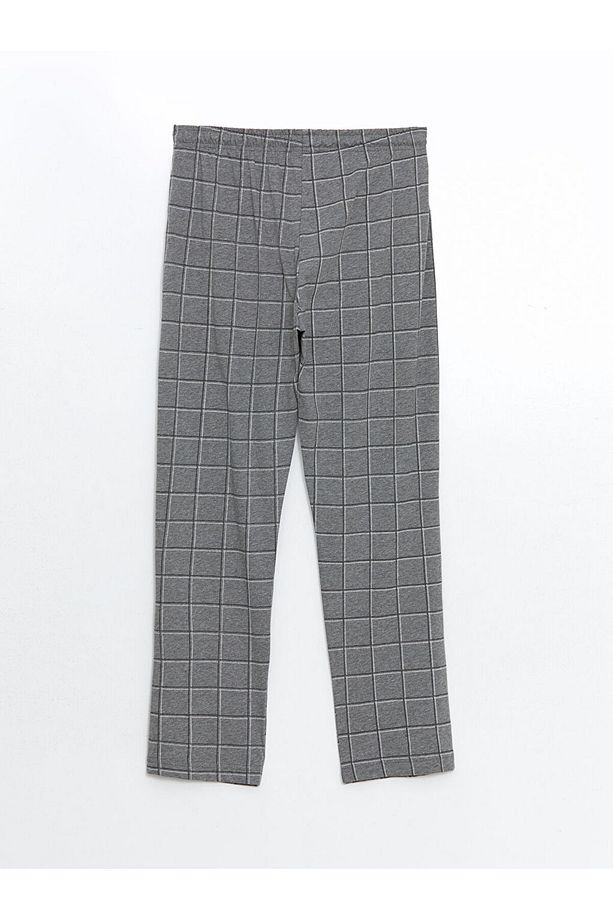 Gri Standart Kalıp Ekose Erkek Pijama Alt - 2