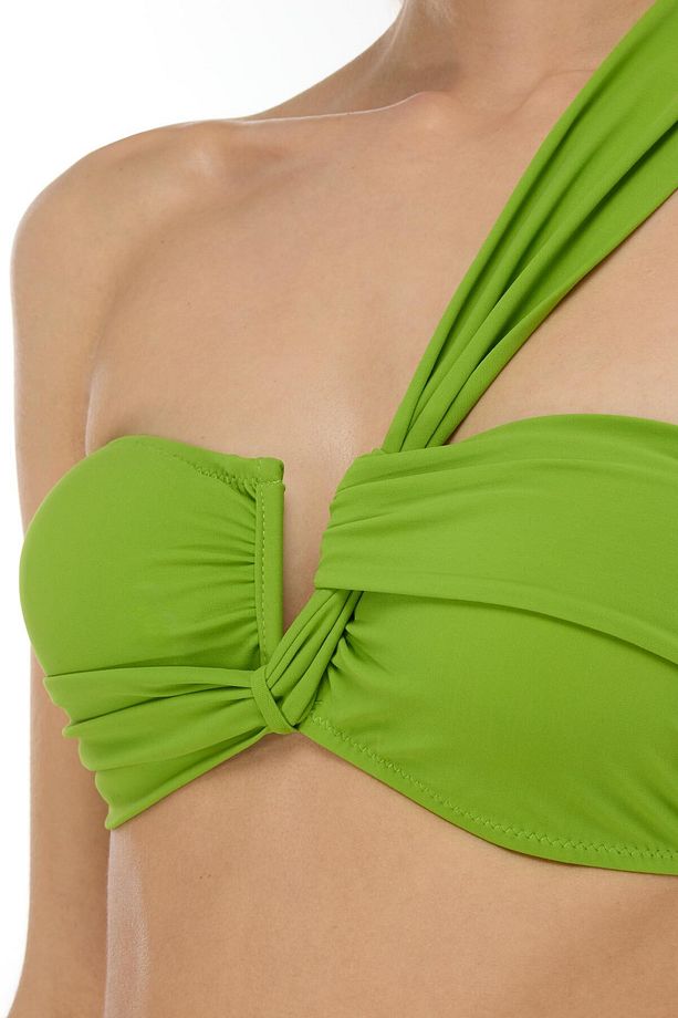 3400 Yeşil Tek Omuz Bikini Takımı - 2