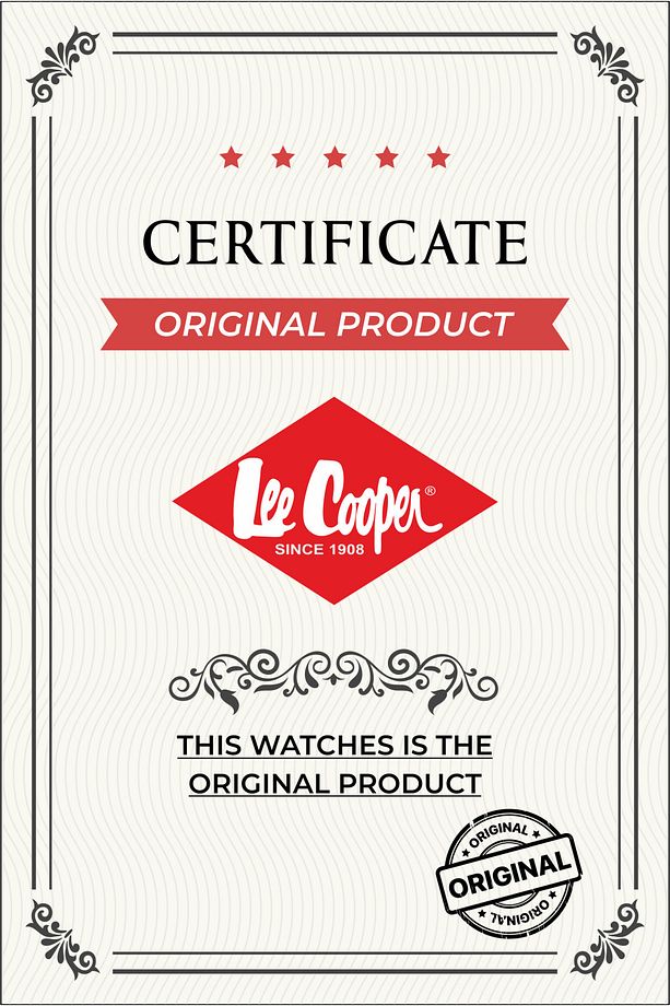 Orijinal Lee Cooper Gri Kadran Altın Gold Çelik Kordon Fonksiyonlu Takvimli Erkek Kol Saati - 5