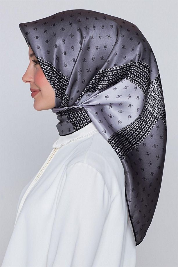 Nostalji Serisi Twill İpek Eşarp 8113D-08 - 4