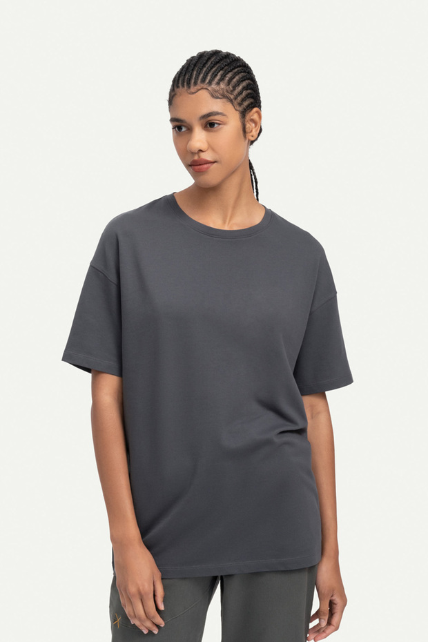 Unisex Oversize/ Relax Fit Basic T-Shirt - Plum - 5