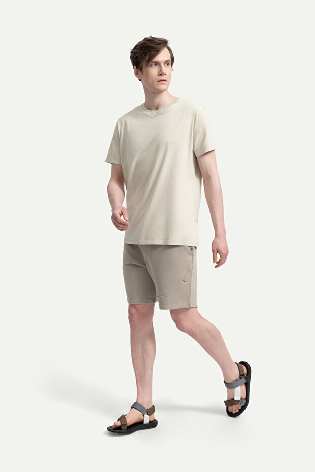 Unisex Regular Fit Basic T-Shirt - Bone - 3