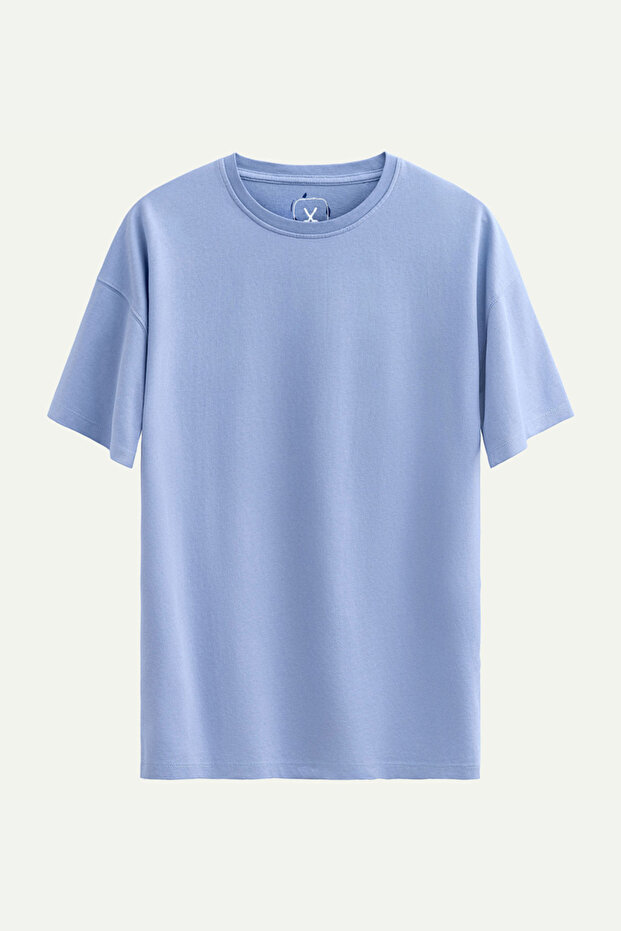 Erkek Oversize/ Relax Fit Basic T-Shirt - Jellyfish - 1