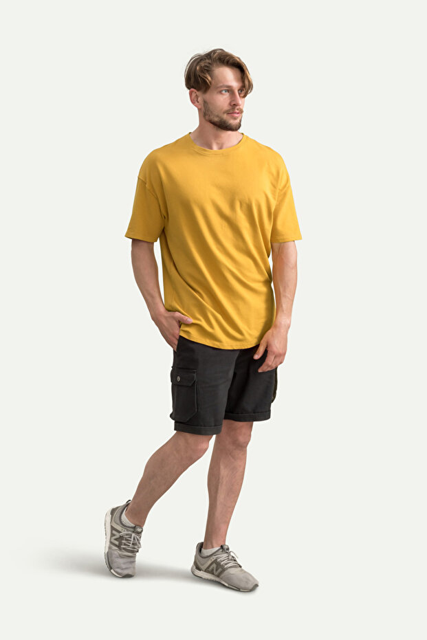 Unisex Oversize/ Relax Fit Basic T-Shirt - Sulphur - 3