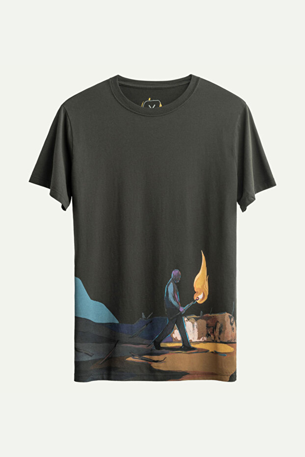 Men's Regular Fit Design T-Shirt - Torcher