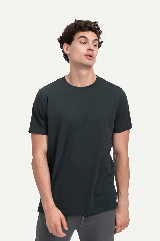Unisex Regular Fit Basic T-Shirt - Raven - 2