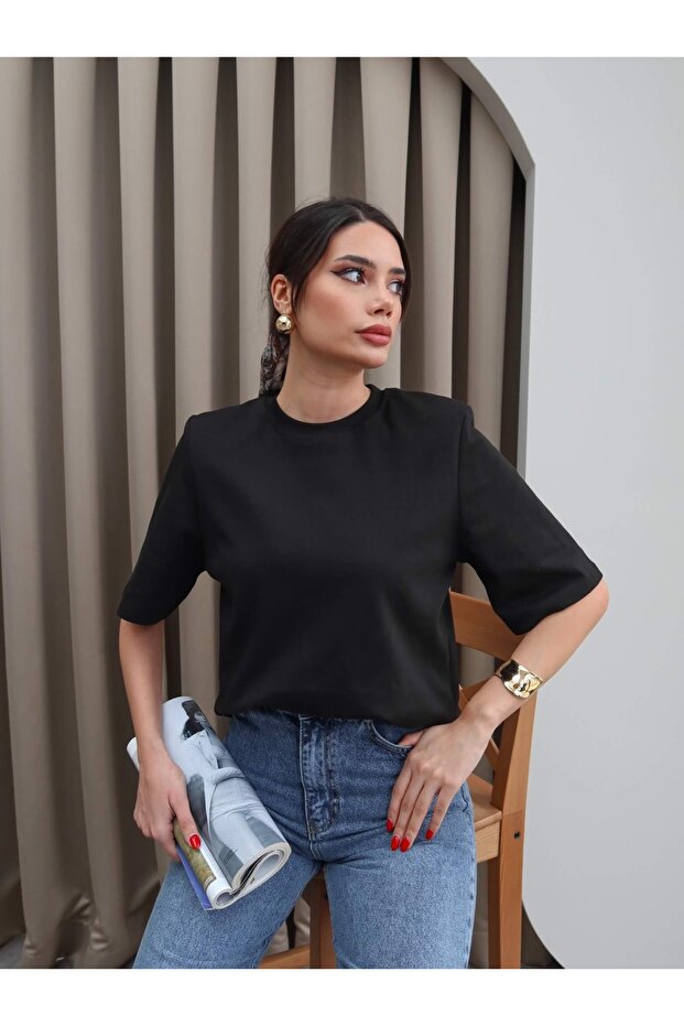 Vatkalı Kısa Kol TShirt - 2