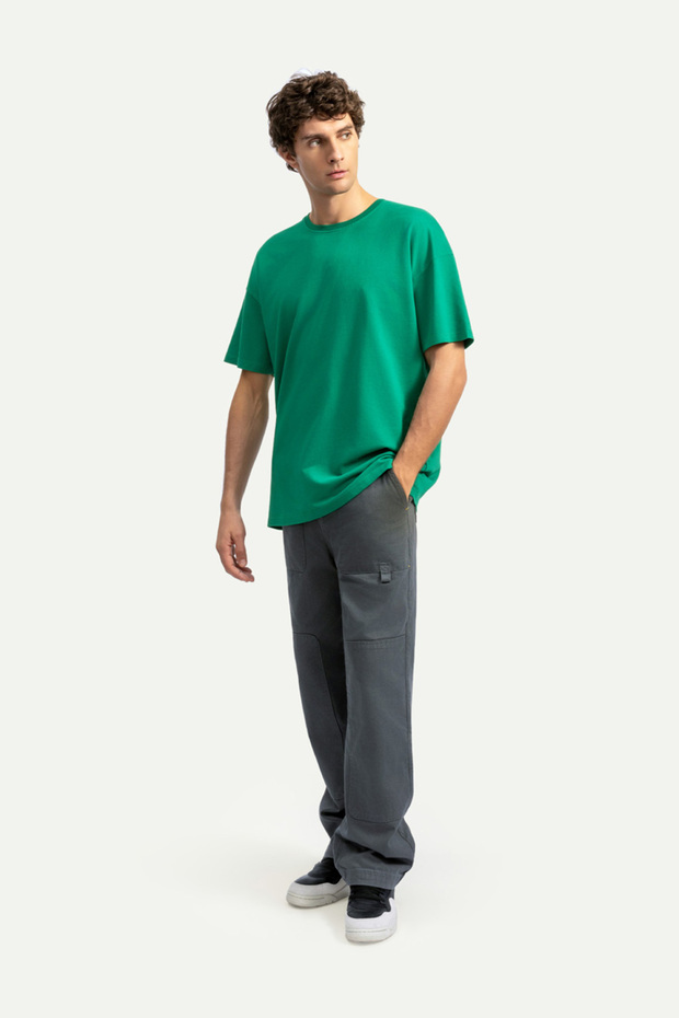Unisex Oversize/ Relax Fit Basic T-Shirt - Forest Shade - 4