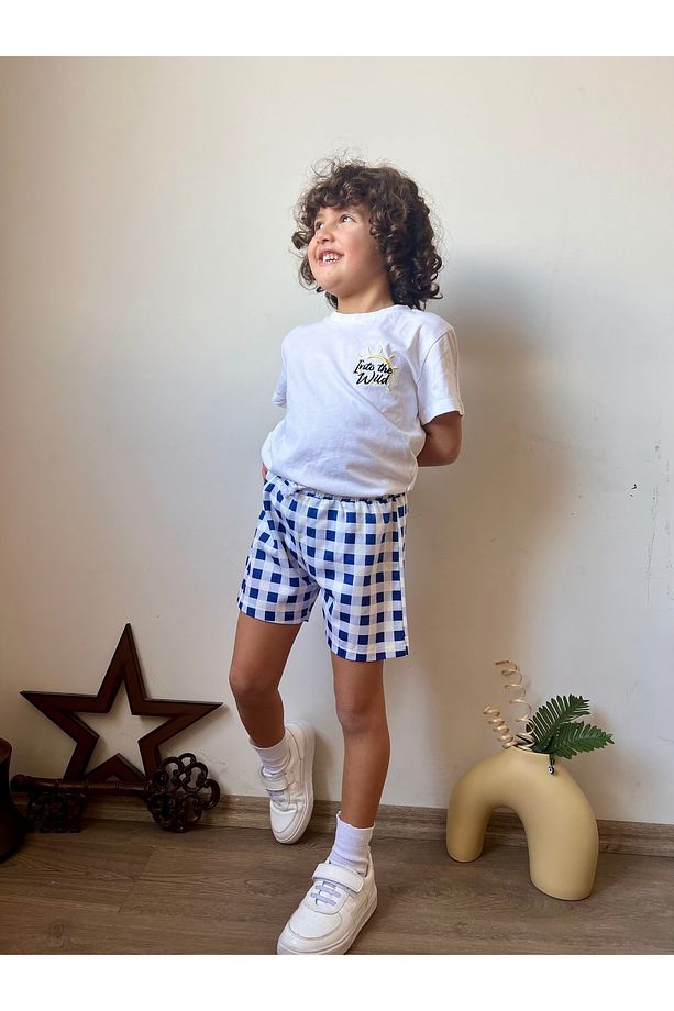Unisex Çocuk Çok Renkli Desenli Şort - 6